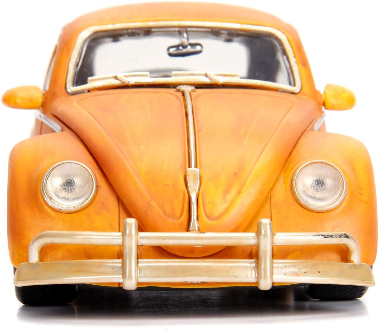 Jada Toys 253115000 Transformers Bumblebee VW Beetle Coche de juguete de fundido, puertas abiertas, bota y capó, figura de Charlie, escala 124,