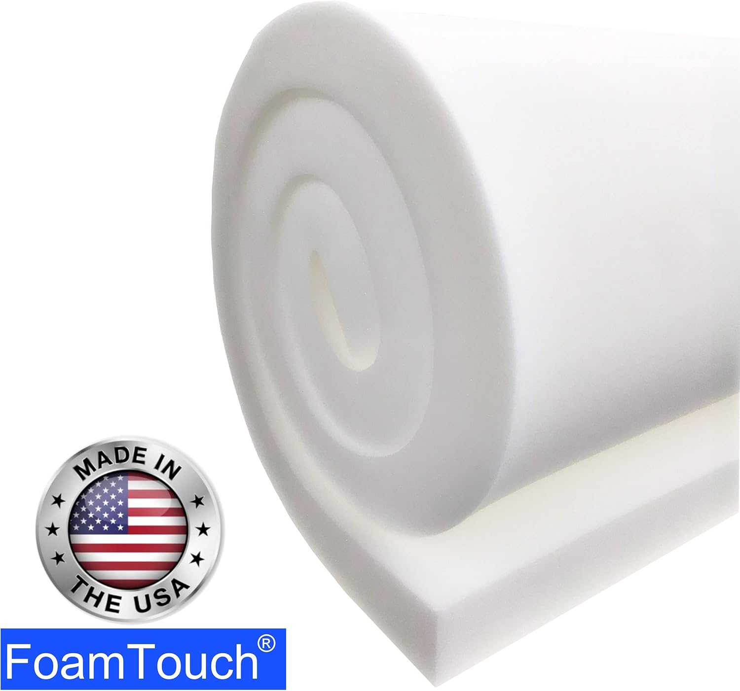 FoamTouch Espuma de tapicería de alta densidad (4 unidades) de 1 pulgada de alto x 24 pulgadas de ancho x 24 pulgadas de largo