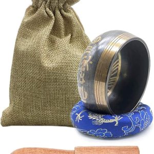 Juego de cuencos tibetanos cantantes, cuenco de meditación para curación y atención plena, cuenco de sonido de meditación hecho a mano en Nepal Juego de cuencos tibetanos cantantes, cuenco de meditación para curación y atención plena, cuenco de sonido de meditación hecho a mano en Nepal