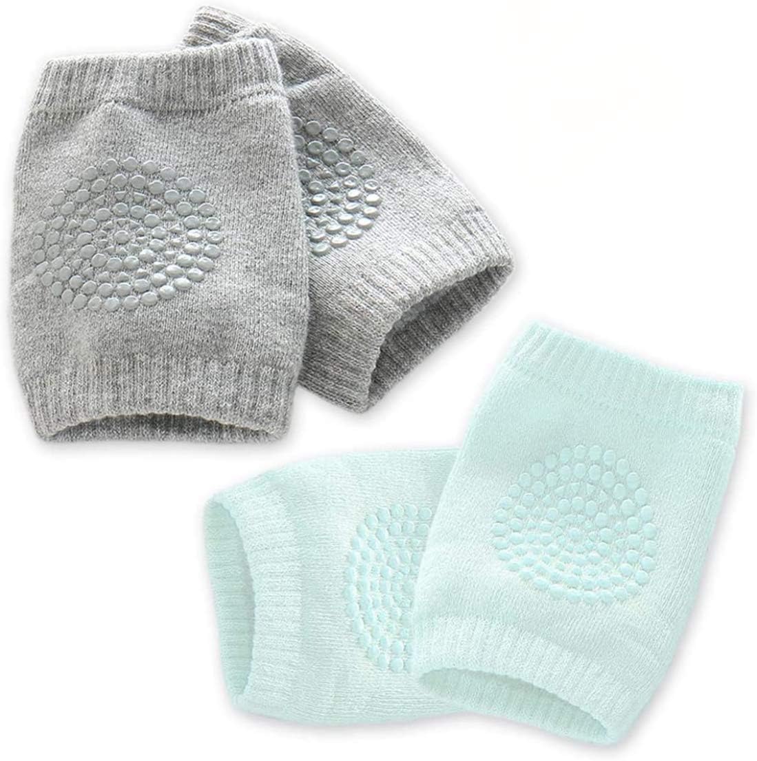 Kalevel Rodilleras para gatear para bebés, protectores antideslizantes para bebé niño y niña (2 pares)