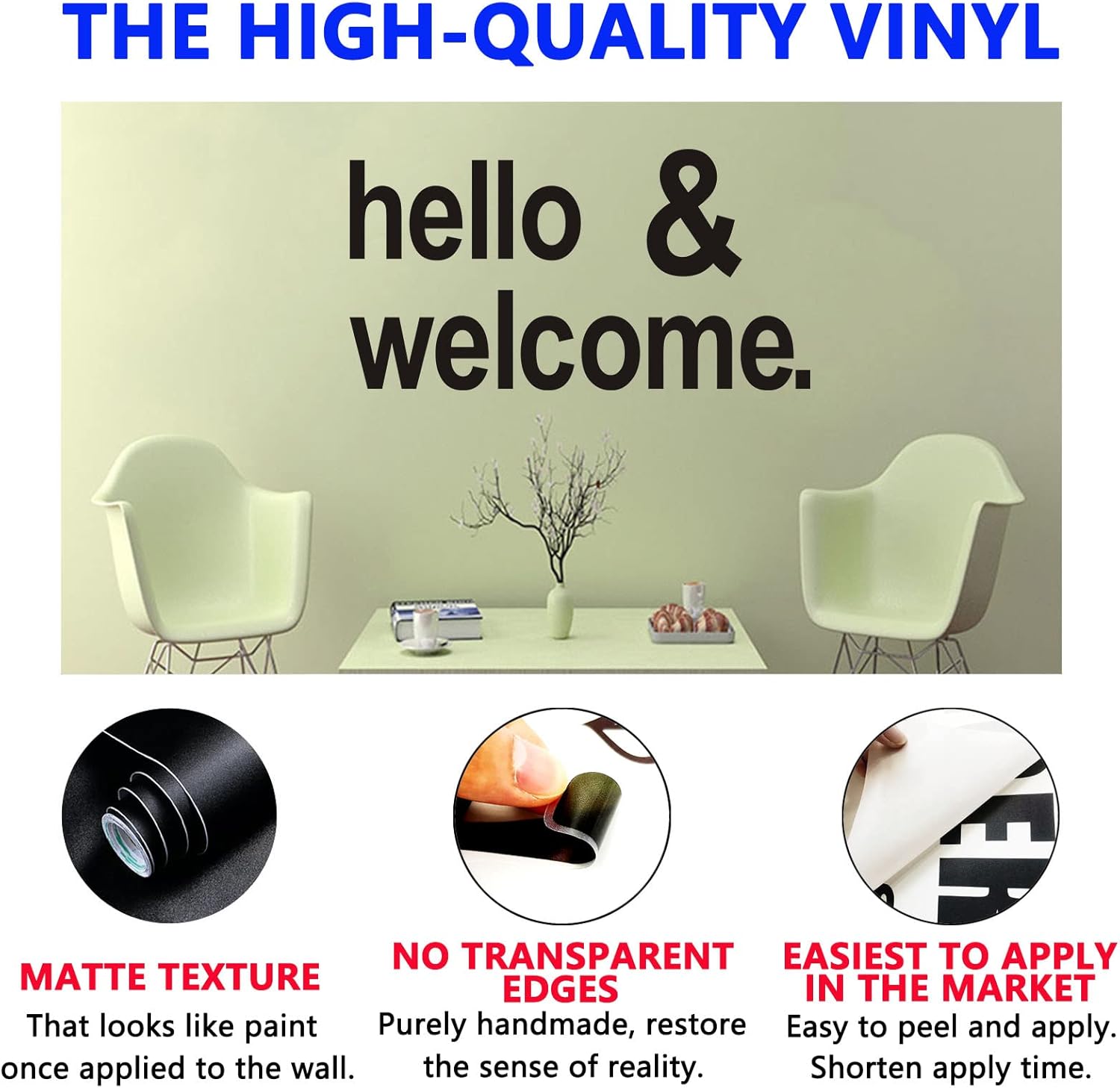Calcomanías de pared, calcomanías de bienvenida (fáciles de aplicar), decoración de pared de vinilo para puerta delantera, citas motivacionales