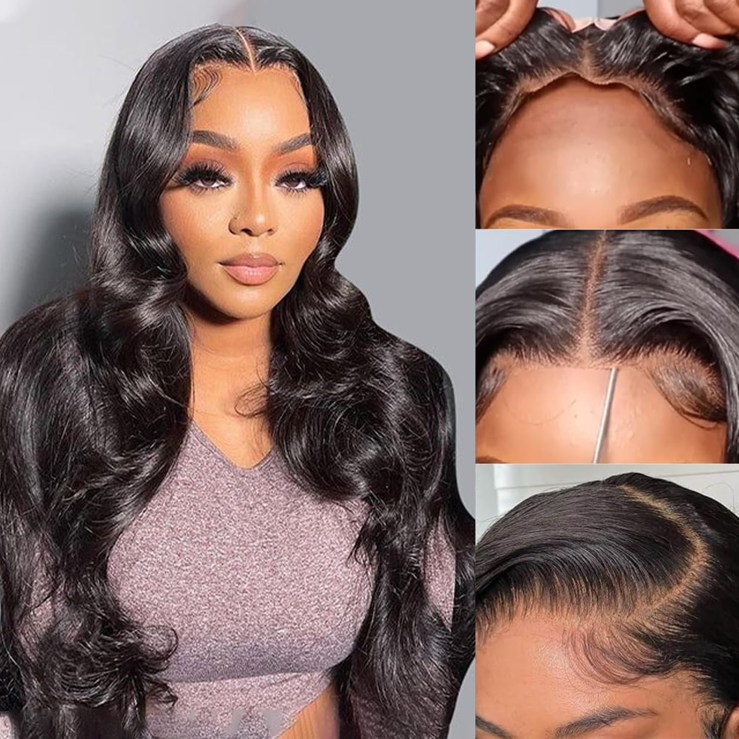 Pelucas de cabello humano sin pegamento, precortadas, precortadas, pelucas de encaje frontal, pelucas de cabello humano con cierre prearrancado,