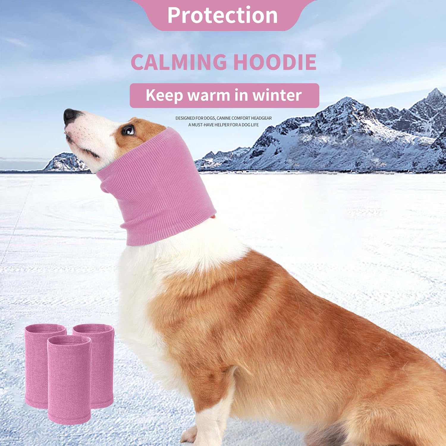 Nanaki Capucha para perro sin solapa, diadema silenciosa para la cabeza de perro, cubierta para la cabeza de perro, no se sacude, protector de oídos