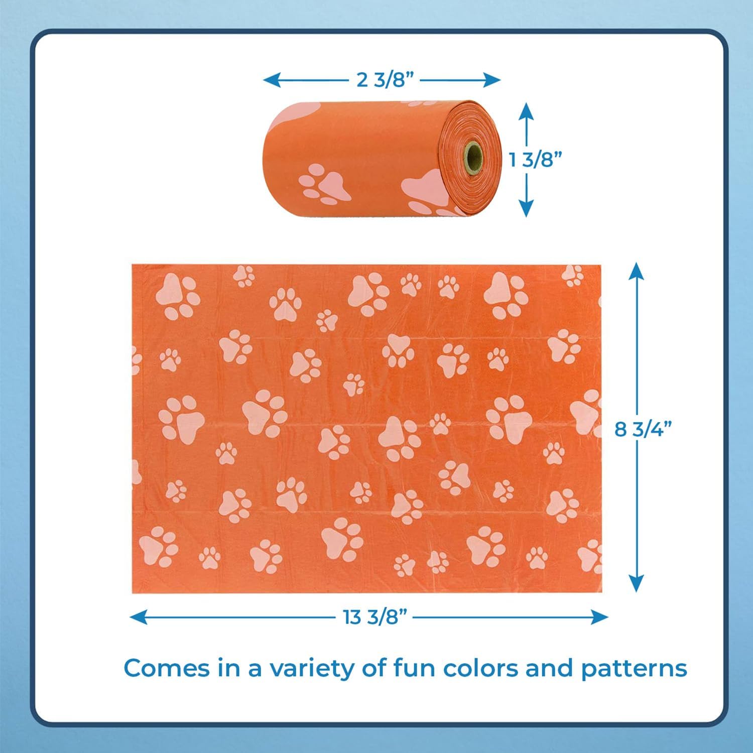 Best Pet Supplies – Bolsas para limpieza de excremento de perro, rollo de repuesto, uso en exteriores, a prueba de fugas y desgarros, plástico