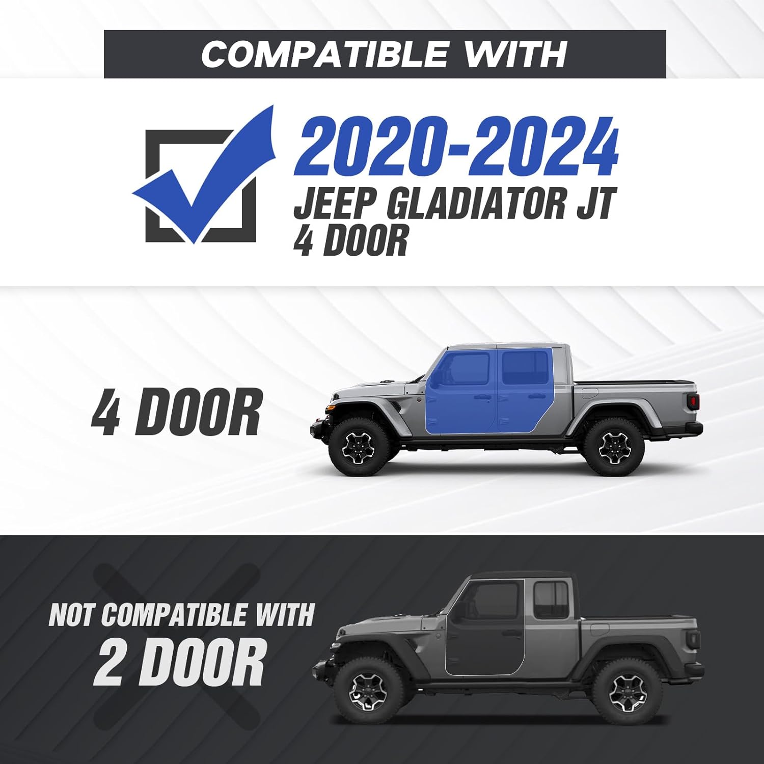 SUORTO – Estribos de dos escaleras laterales compatibles con Jeep Gladiator JT 2020, 2021, 2022, 2023, 2024, 4 puertas, barras Nerf de acero