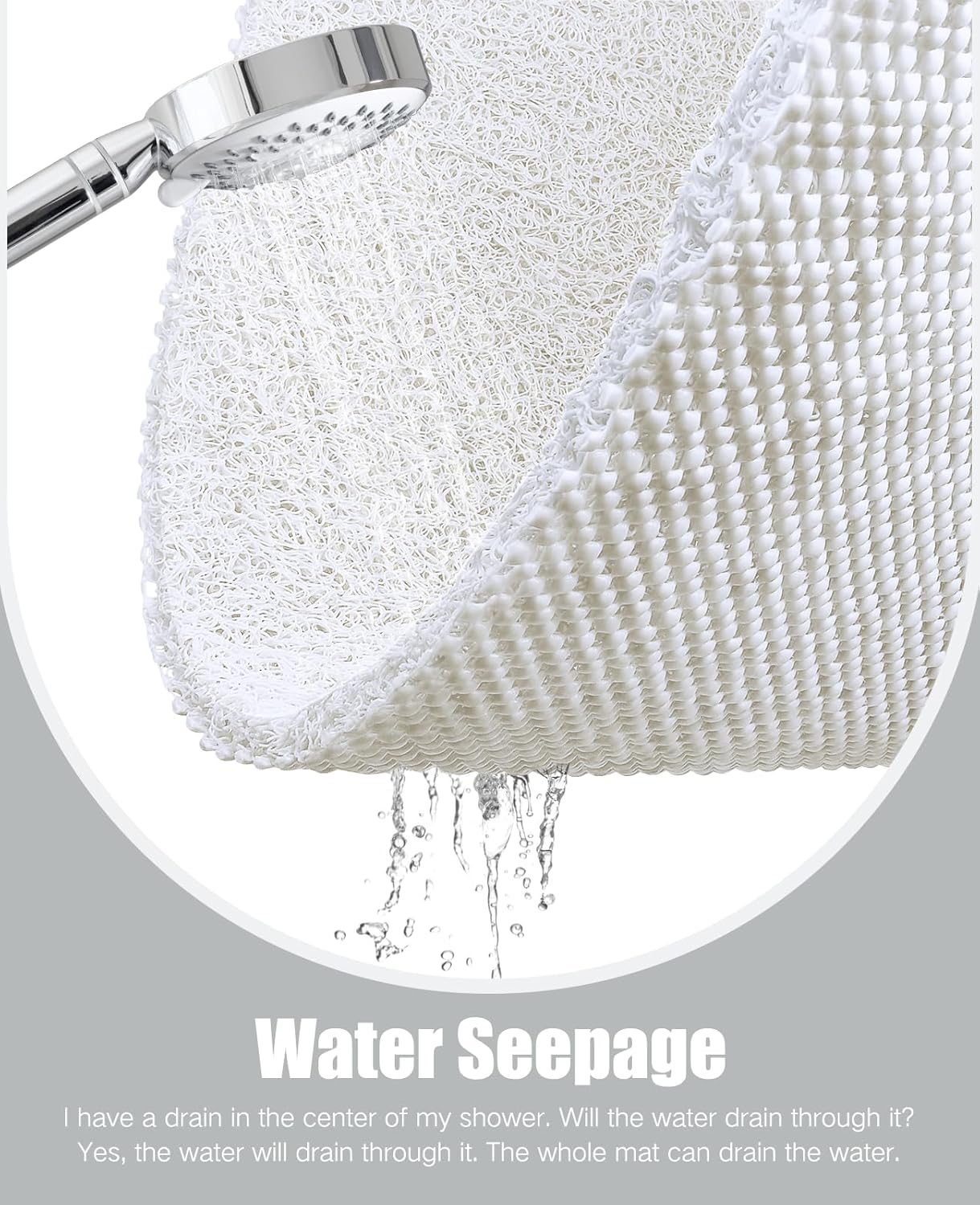OTHWAY Tapetes de lufa para ducha, antideslizante y textura suave, tapete de baño de 31.5 x 16 pulgadas con drenaje, libre de ftalatos, secado