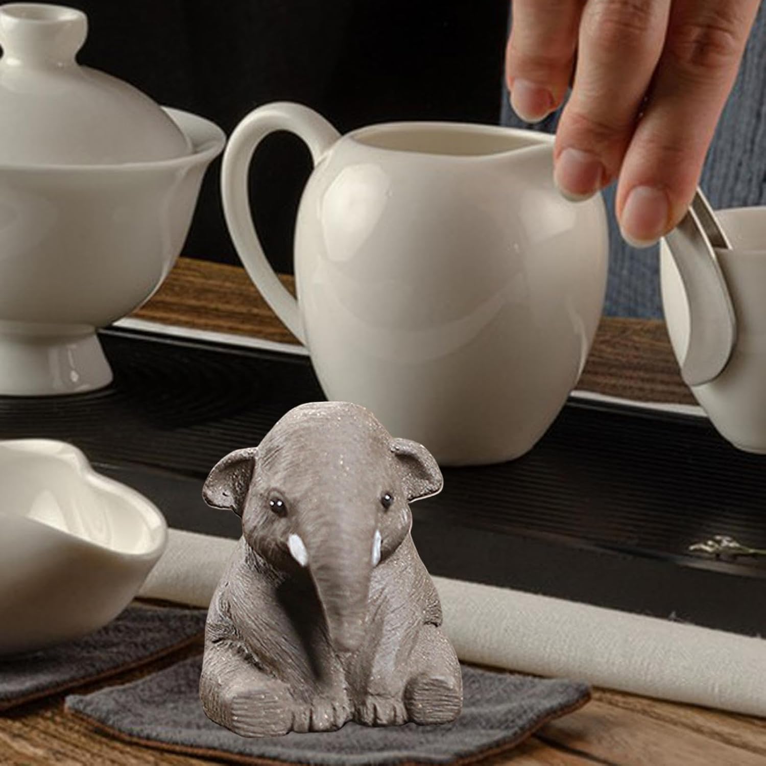 Estatuilla de animal doméstico en miniatura para escritorio, juego de té, accesorios de estatua de animal, adorno para mascotas, para sala de estar,