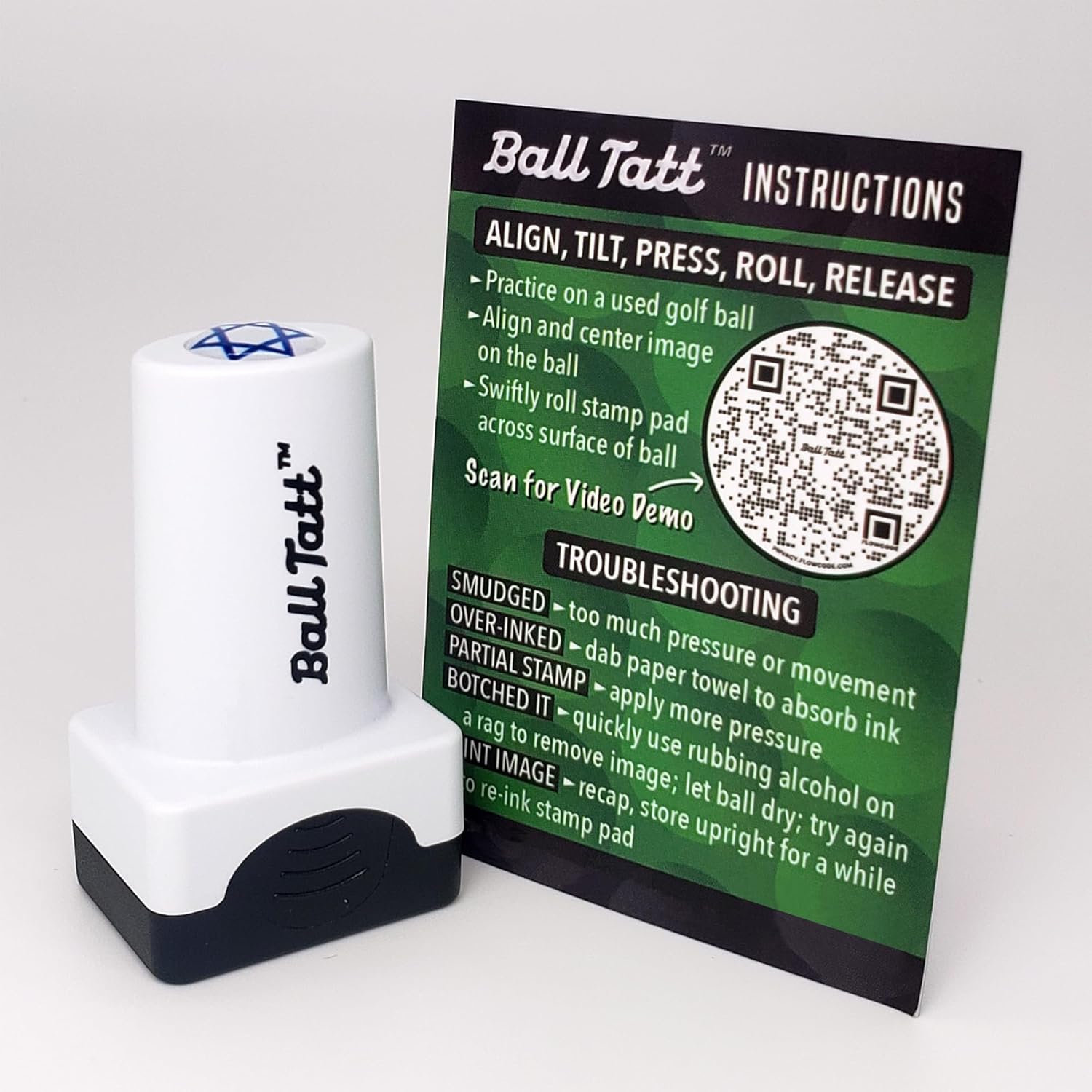 Ball Tatt – Sello de pelota de golf, sello de pelota de golf, marcadores de sellos de pelotas de golf autoentintados, herramienta de marcado de