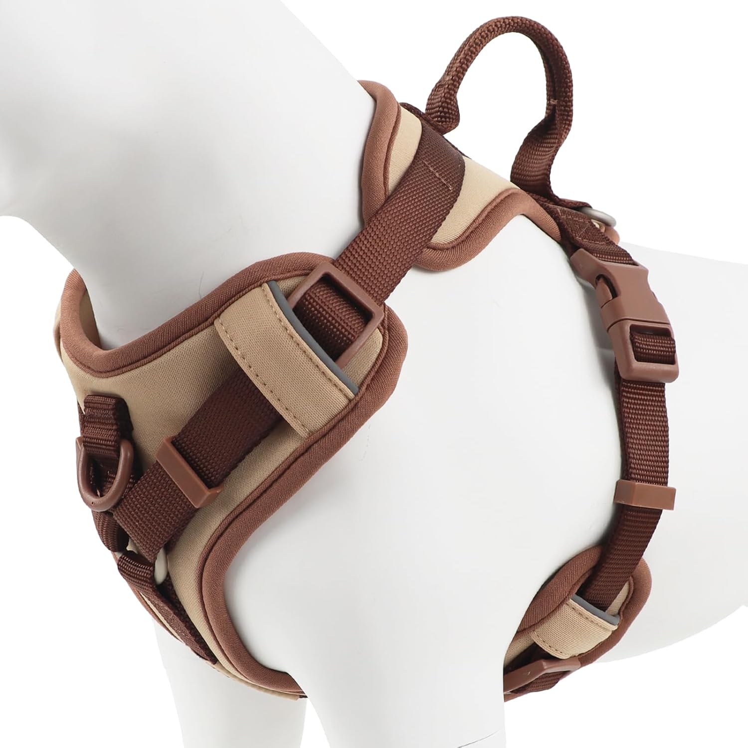 Wolfone Arnés sin tirones para perro, ajustable, suave, acolchado, chaleco para mascotas, con asa de control, adorable arnés diario para perros