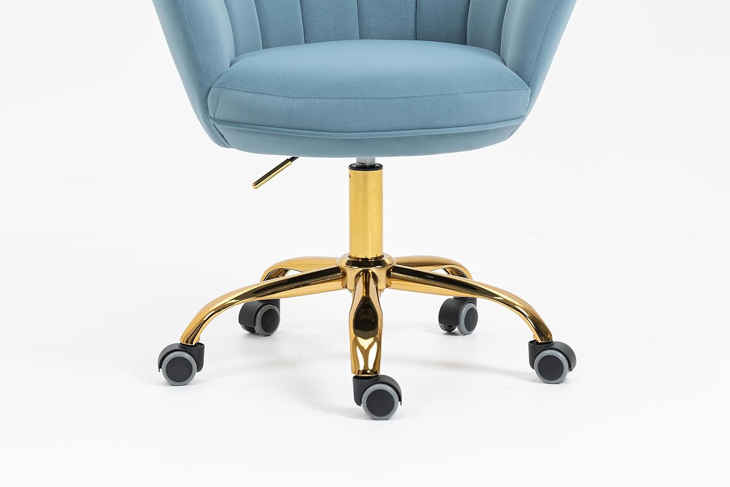 ZOBIDO Comfy – Silla de trabajo para la oficina en casa con ruedas, bonita y moderna tapizada de terciopelo con respaldo de concha, silla de