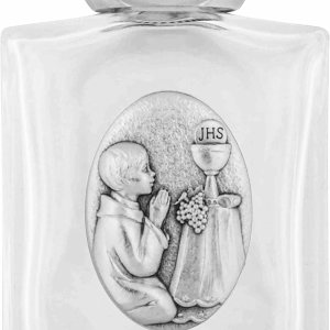 Botella de agua bendita de vidrio (primera comunión del niño) Botella de agua bendita de vidrio (primera comunión del niño)