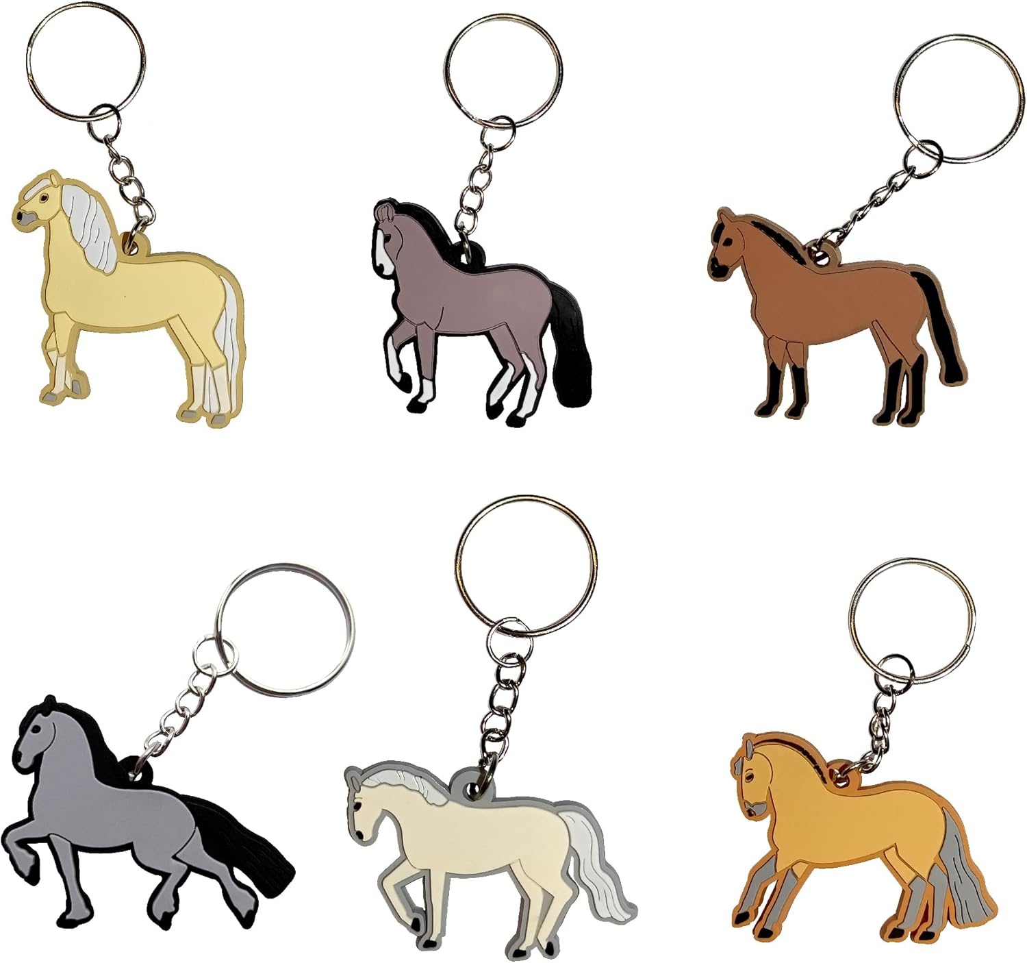 24 Pack Horses Keychains Key Ring Decoration Cowboy Cowgirl Party Favor Gift Supplies for Kids