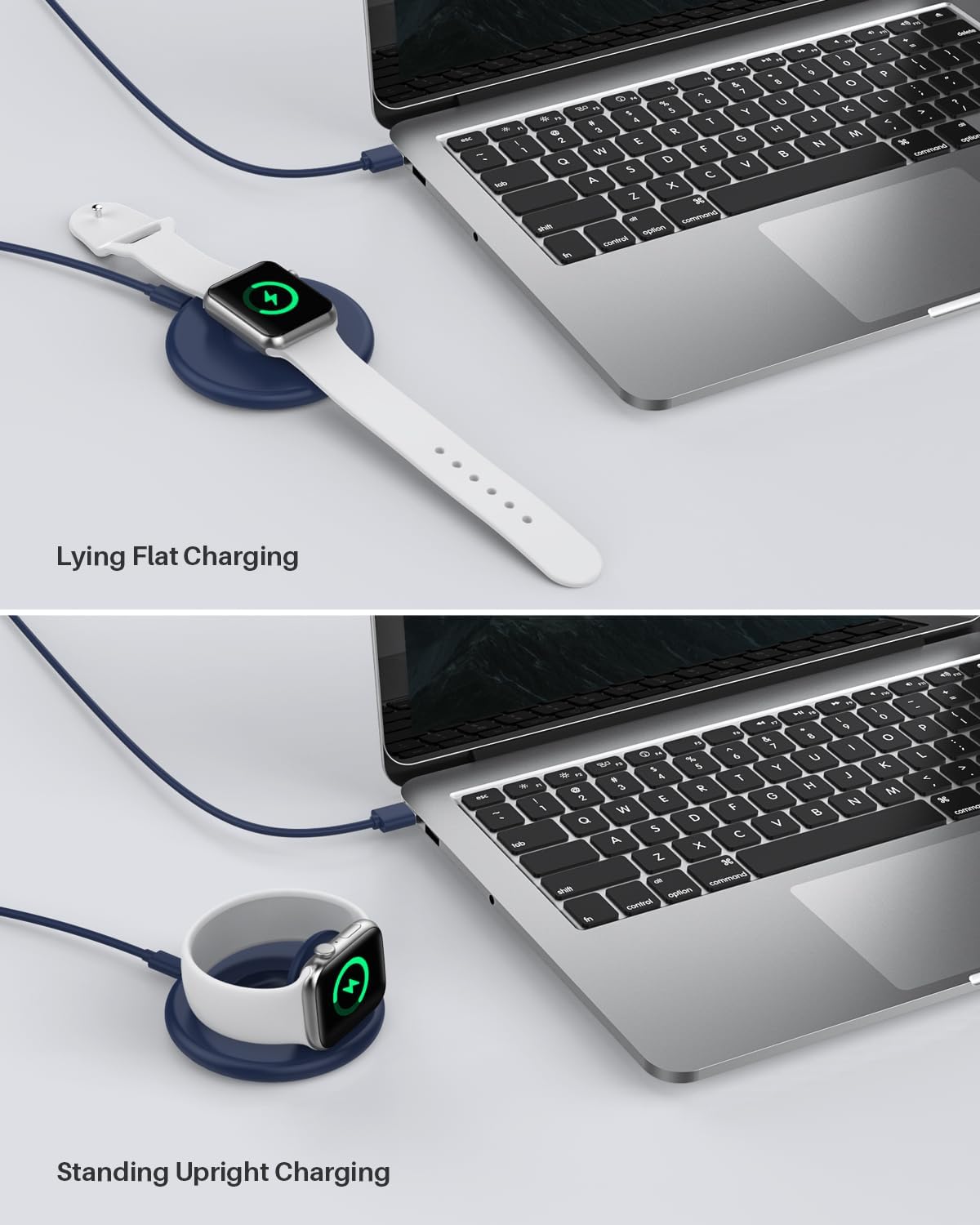 Diseñado para cargador de Apple Watch, cargador magnético portátil para iWatch con cable de carga, soporte de cargador plegable de reloj rápido para