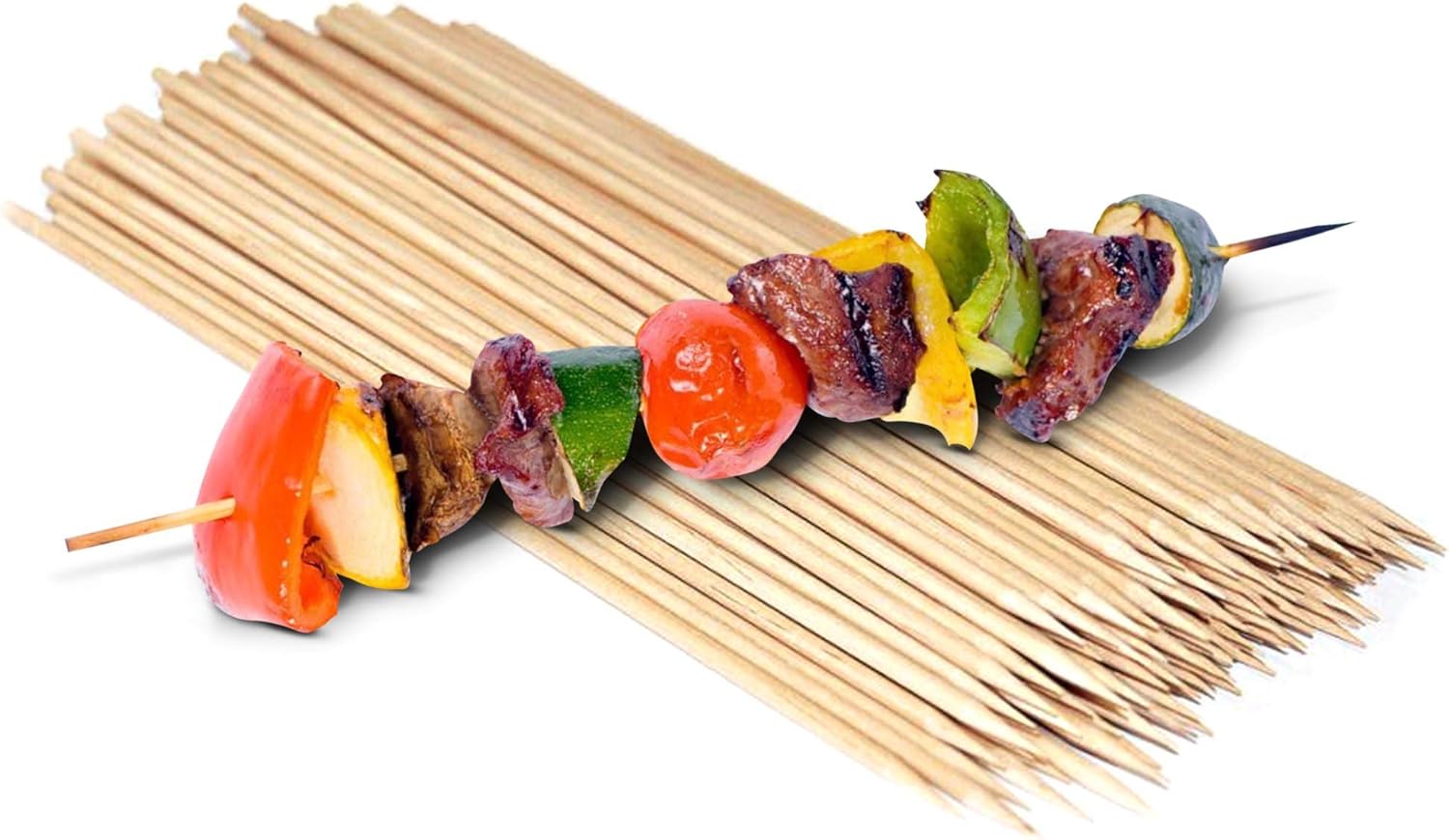 Paquete de 500 Brochetas de bambú de 10 pulgadas para barbacoa para Shish Kabob, fondue, satay, parrilla al aire libre, malvavisco, aperitivo,