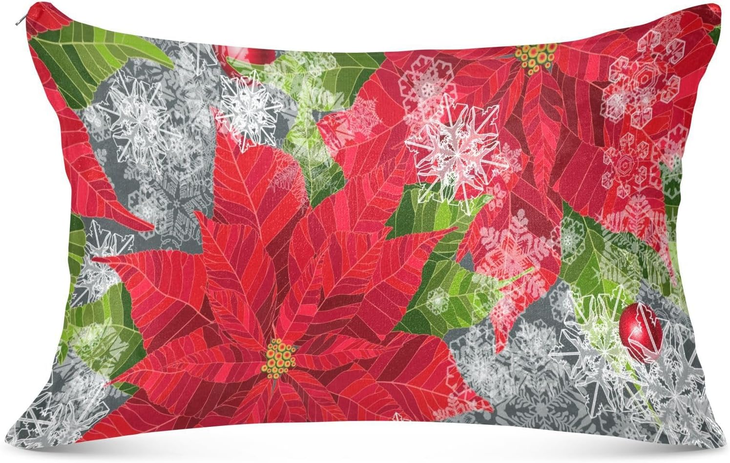 Fundas de almohada de terciopelo con flores de pascua navideñas, fundas de almohada suaves, cómodas fundas de almohada decorativas para sofá, cama,