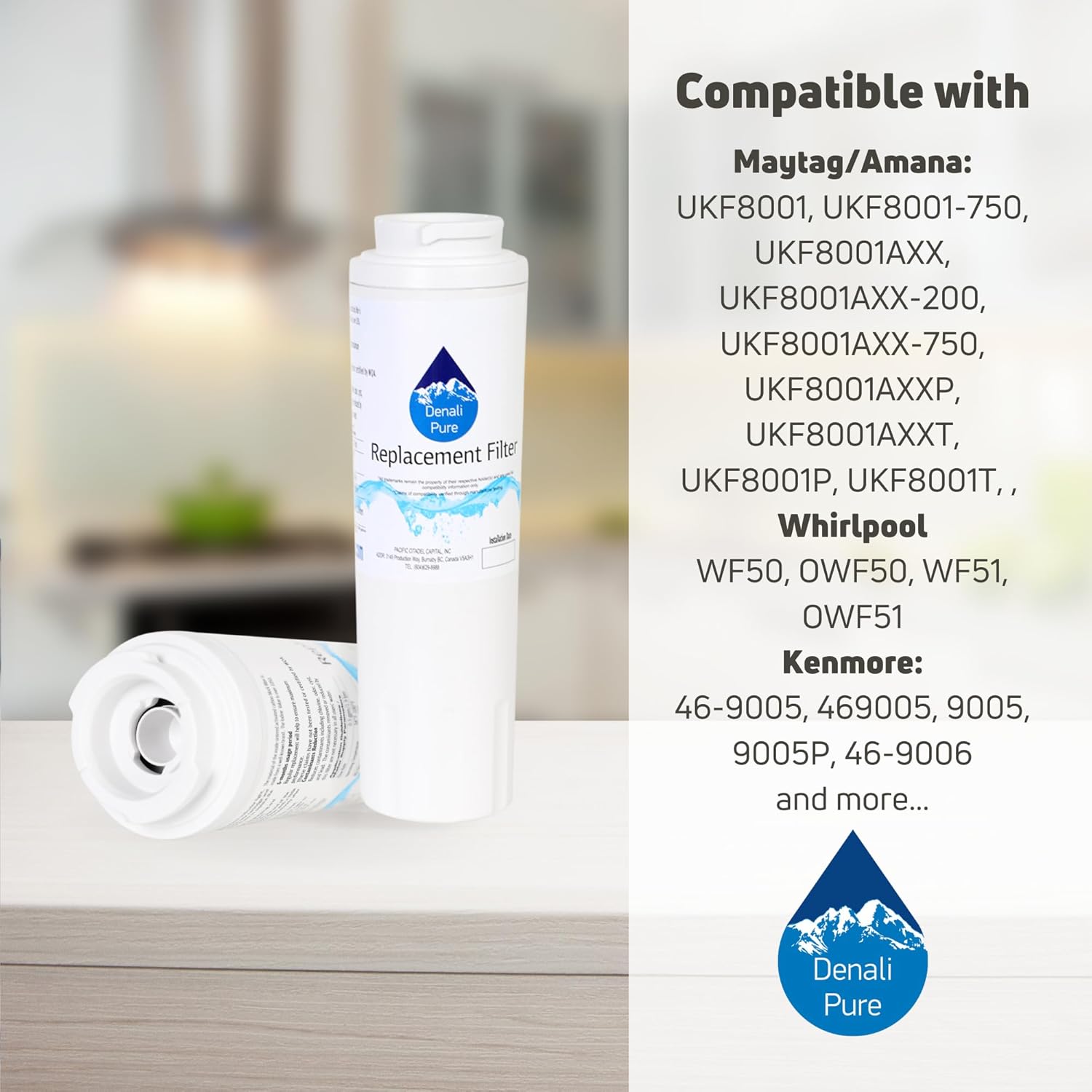 Paquete de 3 filtros de agua de repuesto para refrigerador Whirlpool GI6FARXXY06, compatible con cartucho de filtro de agua para refrigerador