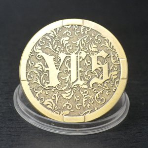 Novedad Decision Maker Flipping Coins SÍ NO Challenge Coin (Oro) Novedad Decision Maker Flipping Coins SÍ NO Challenge Coin (Oro)