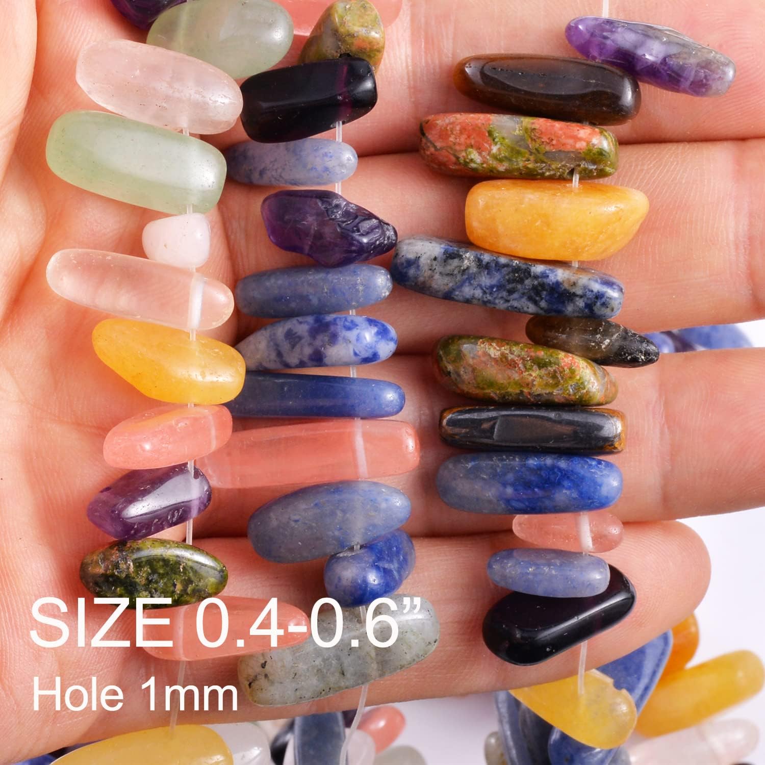 Cuentas de piedras preciosas auténticas de lágrima a granel para la fabricación de joyas, más de 70 piezas de piedras naturales perforadas de