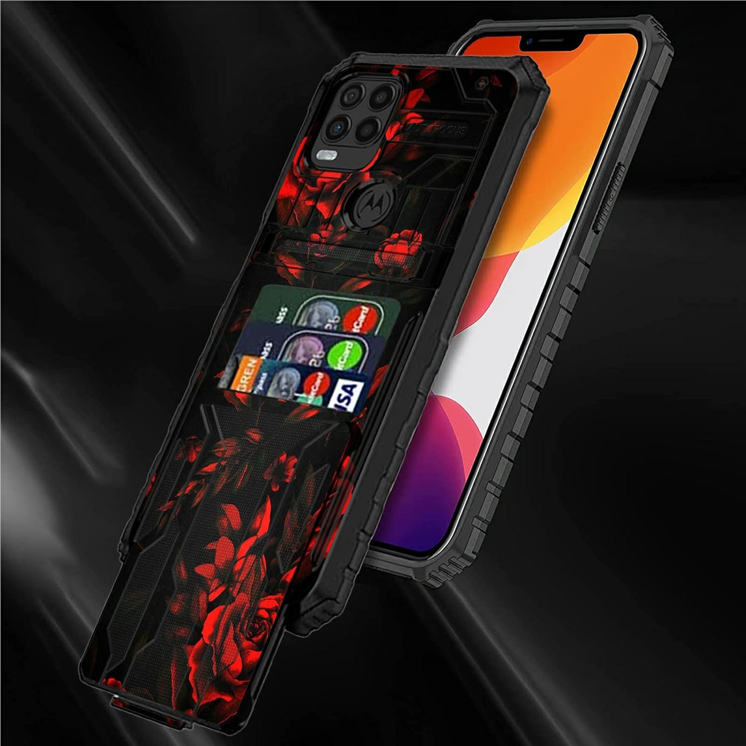 Funda tipo cartera para Motorola Moto G Stylus 5G con tarjetero desmontable (capacidad de 3 tarjetas de crédito) soporte soporte delgado resistente