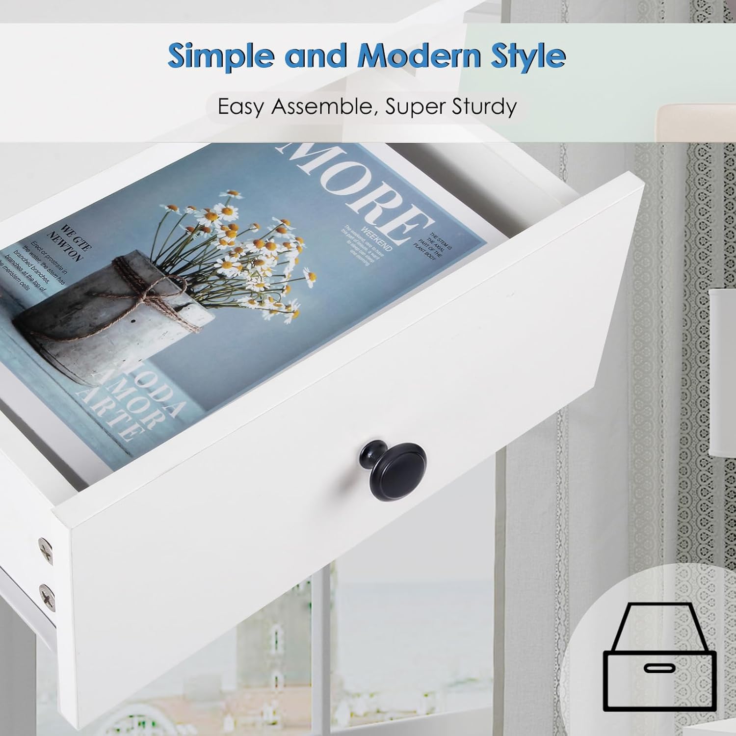 SogesHome Mesa consola de 2 niveles para entrada, mesa blanca para sofá, mesa de entrada con 3 cajones para sala de estar, pasillo, baño (39.37