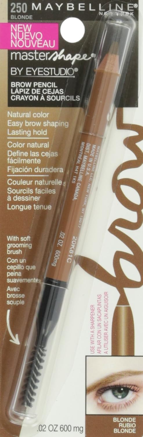 Maybelline New York Eye Studio Master Shape – Lápiz para cejas, color rubio, 0.02 onzas líquidas