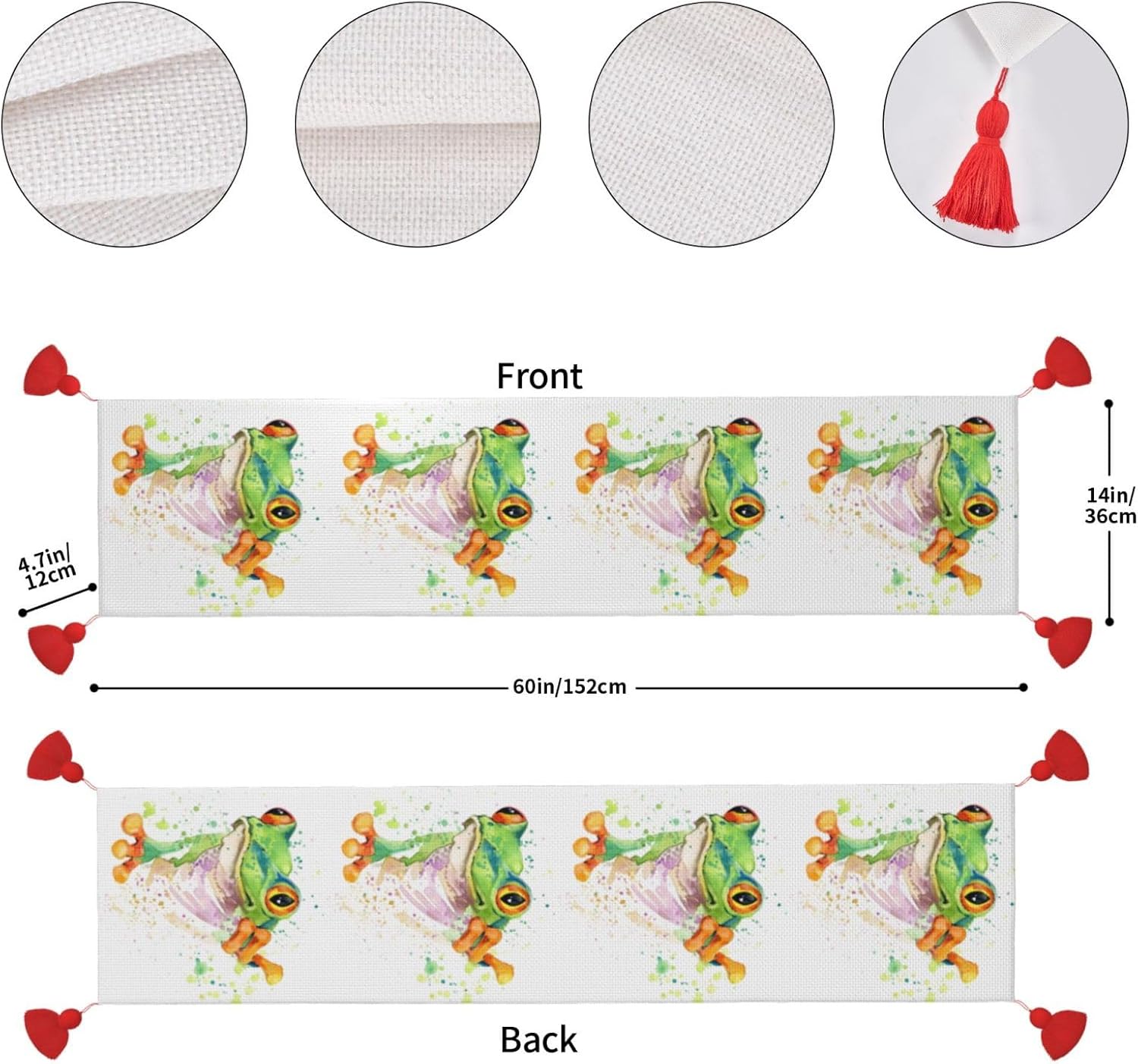 Frog Christmas Table Runner Dining Table Decor Christmas Decorations Indoor Home Decor Christmas Table Runners Xmas Navidad Decoracion 2023 for