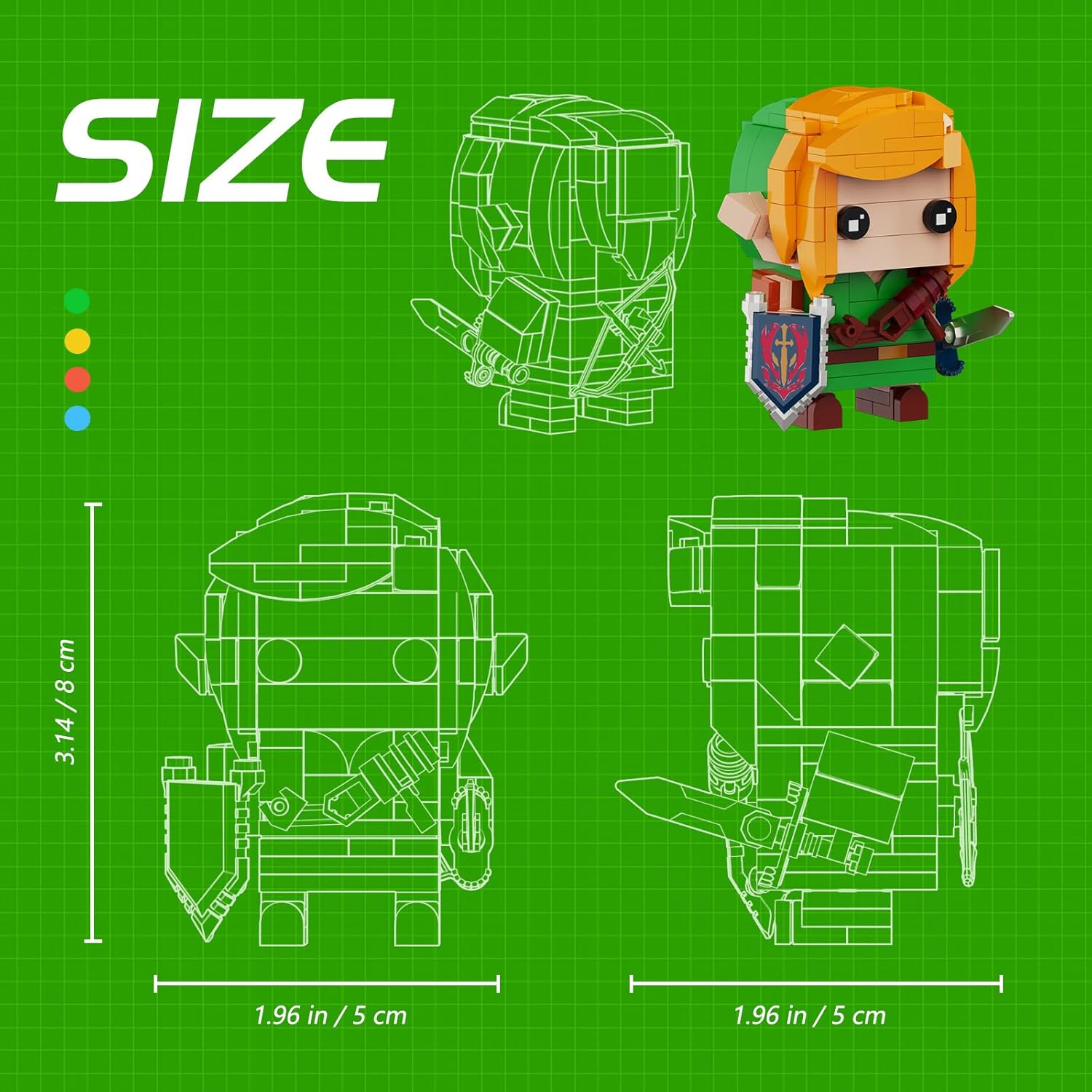 Juego de construcción de enlaces, figura de eslabones con espada maestra y escudo Hylian, grandes regalos de juguetes para fanáticos, niños y