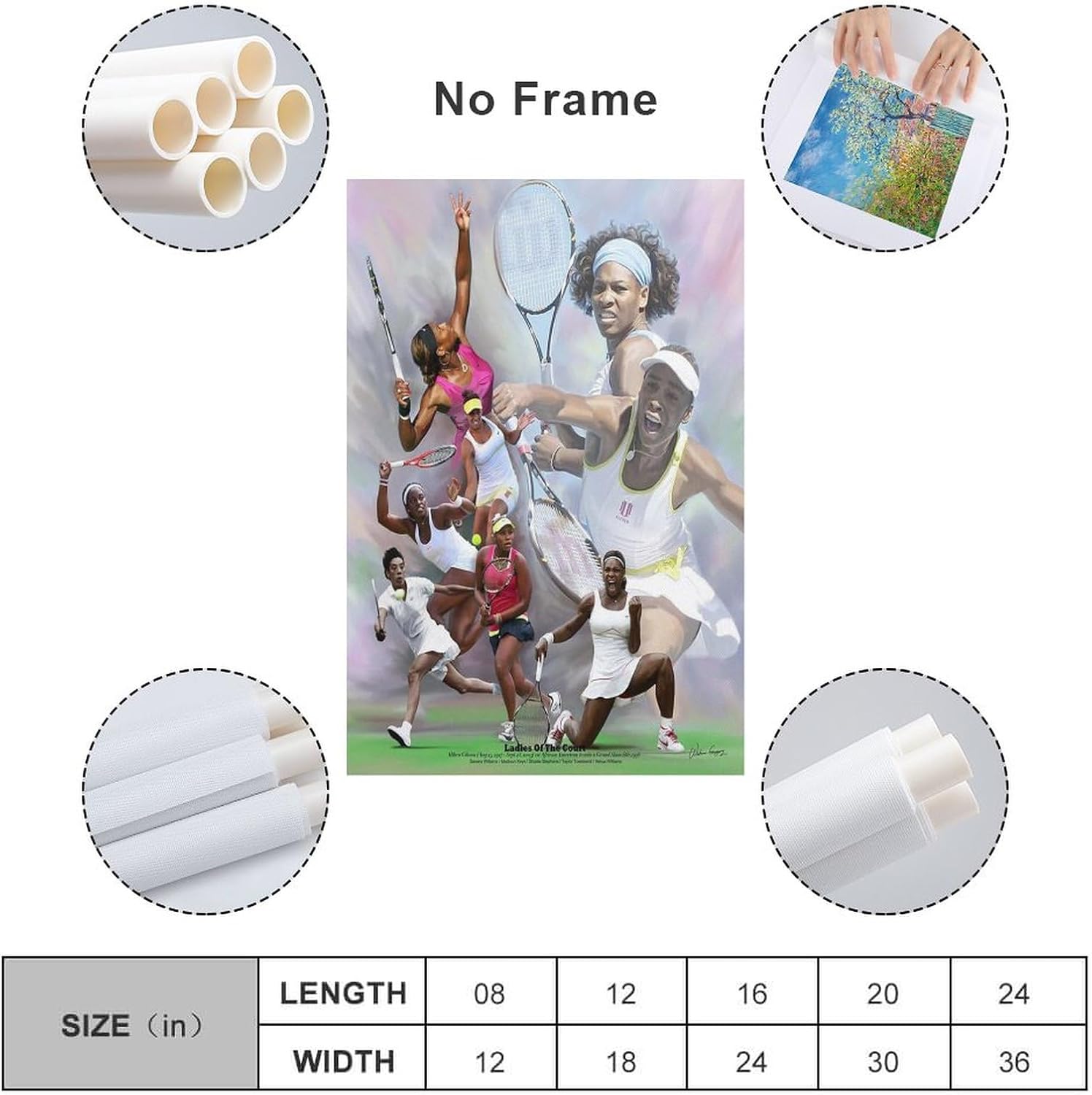 Póster deportivo de Coco Gauff famoso jugador de tenis (9) póster de pintura de pared, póster impreso en lienzo, obras de arte, decoración de