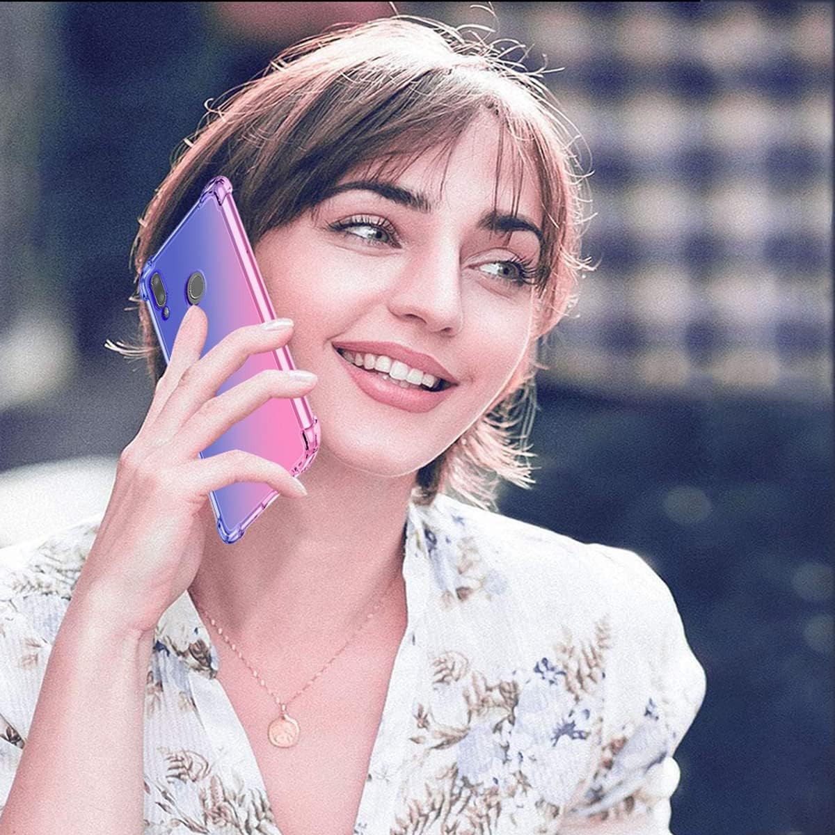 Funda para Y7 2019Y7 Prime 2019, Dub-LX1 Dub-LX3 Linda funda para niñas y mujeres, degradado, delgada, antiarañazos, funda protectora de TPU suave a