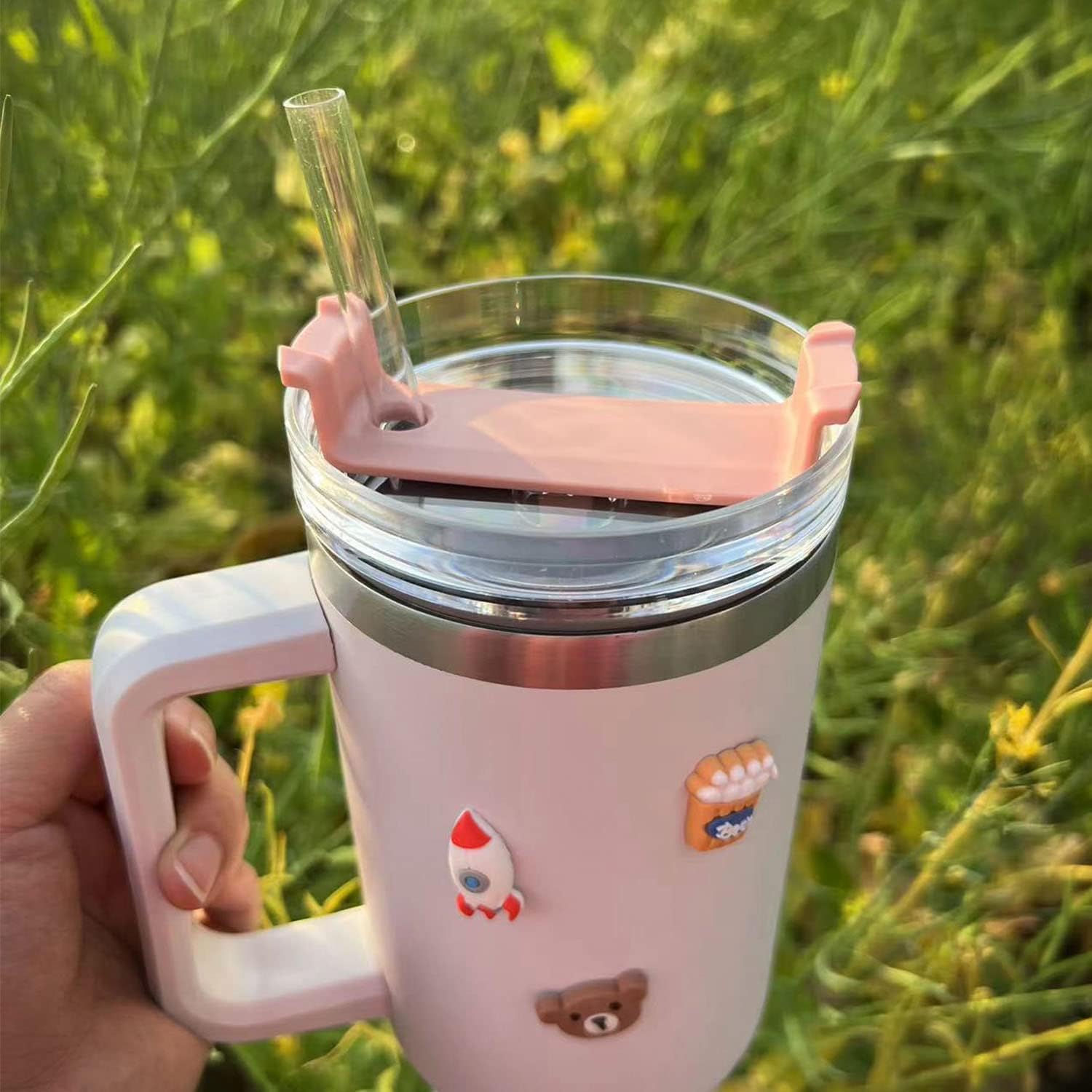 Tapa de vaso de 40 onzas compatible con Stanley, a prueba de derrames, resistente a salpicaduras, apta para Stanley y más tazas de café, paquete de