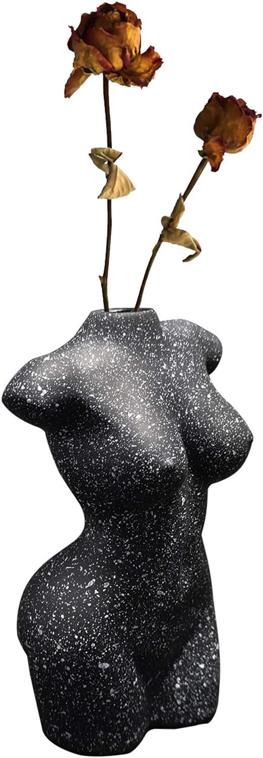 Lemonadeus Florero femenino con forma de florero de cuerpo florero florero de cuerpo femenino Soporte de flor Soporte de incienso Florero de