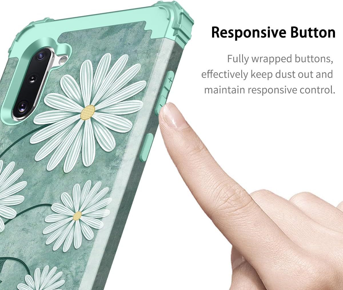Hekodonk Funda protectora híbrida para Samsung Galaxy Note 10, resistente a prueba de golpes, de plástico duro+goma de silicona, funda protectora