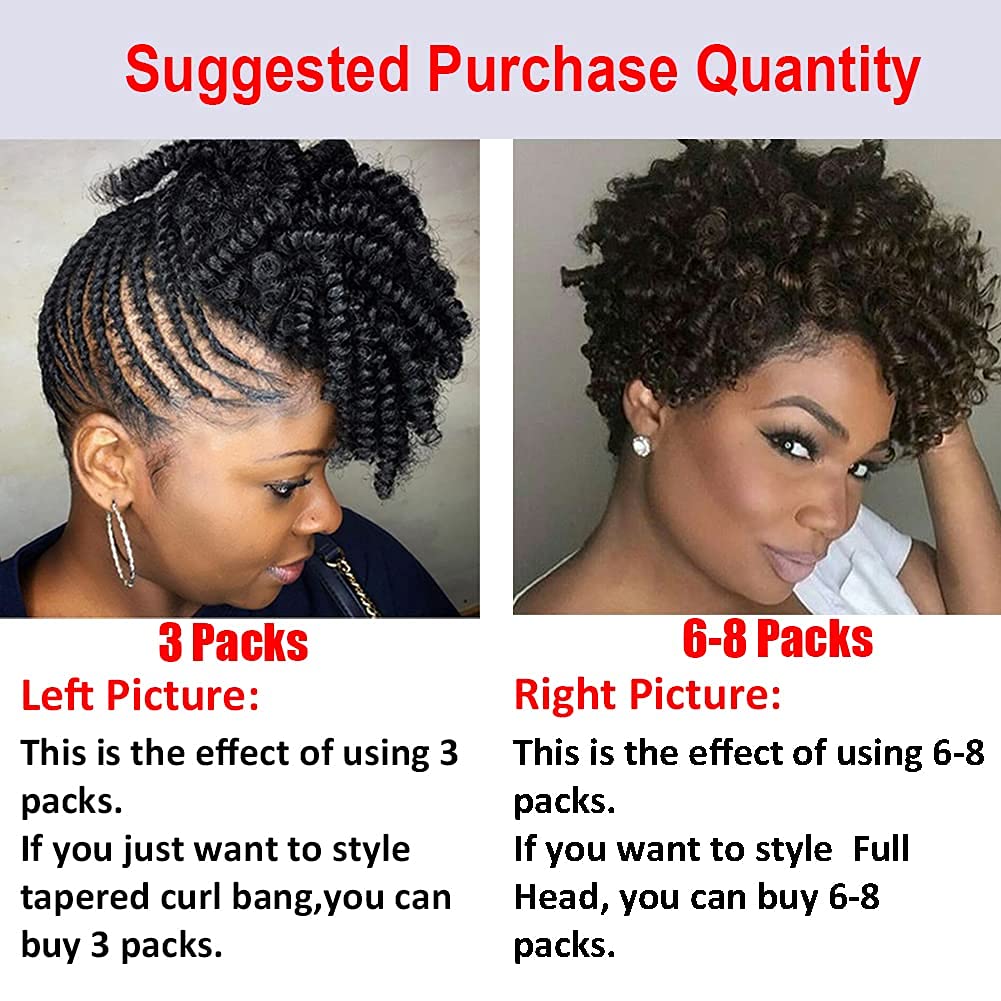 BECUS 3 paquetes de cabello corto Saniya rizado de ganchillo de 10 pulgadas para mujeres negras, trenzas de ganchillo con volumen, extensiones de