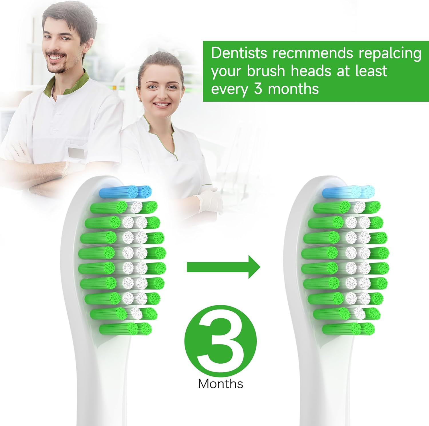 Aoxgao Cabezales de repuesto compatibles con cepillo de dientes eléctrico Phillips Sonicare, paquete de 12 cabezales de repuesto para Philips