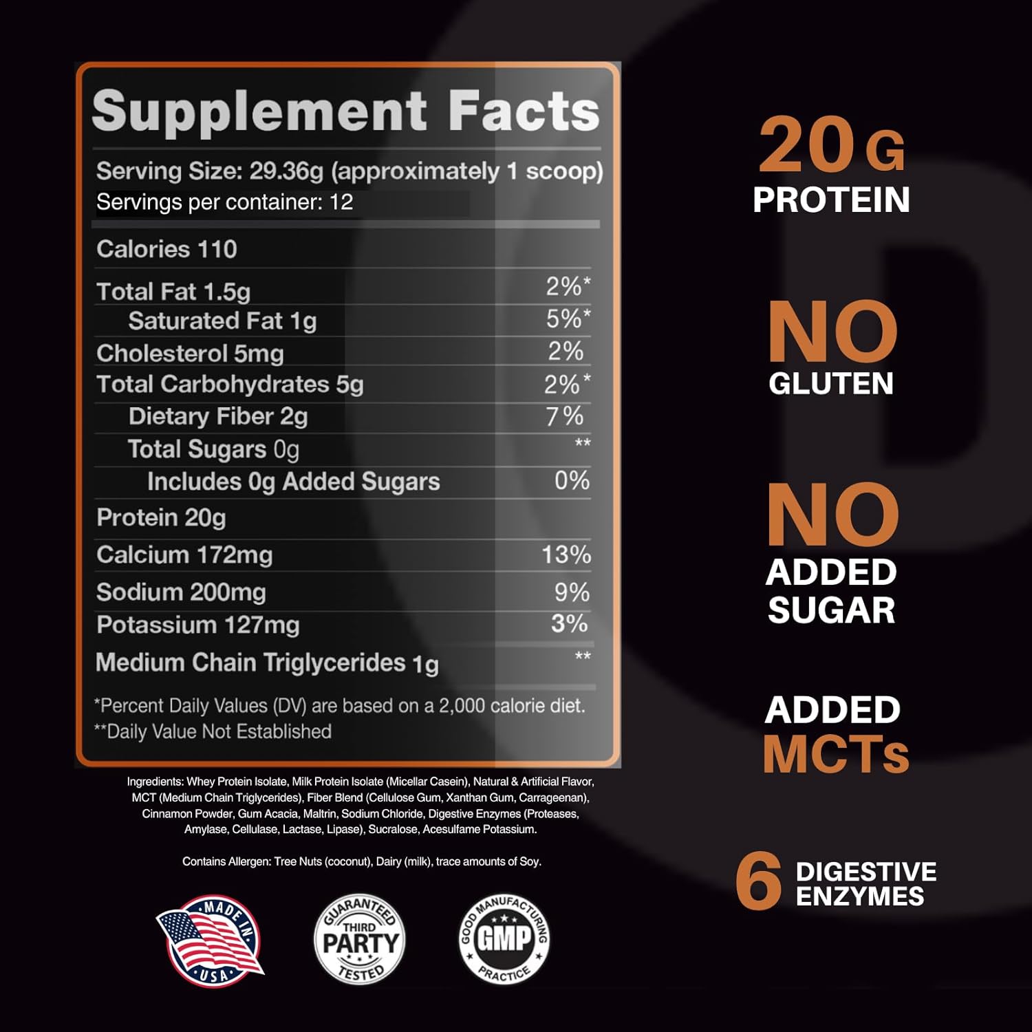 Devotion Nutrition Mezcla de proteína en polvo, sin gluten, apta para dieta cetogénica, sin azúcares añadidos, 0.04 onzas de MCT  0.71 onzas de