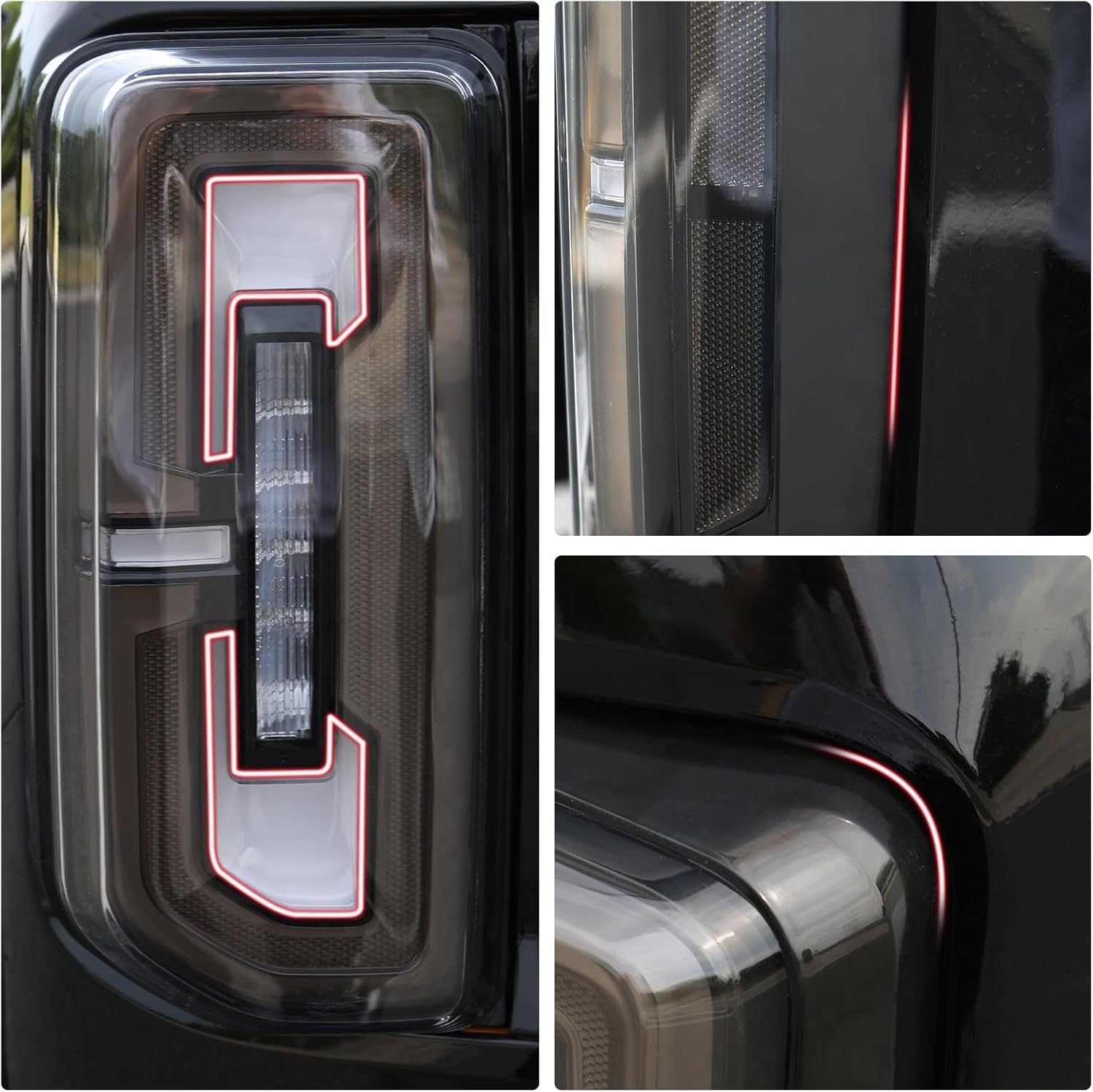 Mabett Luces traseras LED para Ford Bronco, luces de cola halógenasLED de 24 puertas 2021 2022 2023 2024, par de luces traseras mejoradas, lámparas