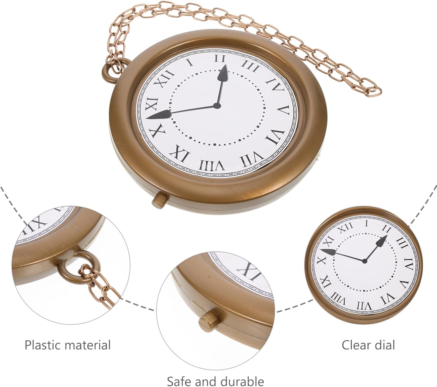 Collar de reloj, disfraz de hombre, collar para hombre, collar para hombre, collar de reloj de cosplay, collar de reloj de fiesta, decoración de