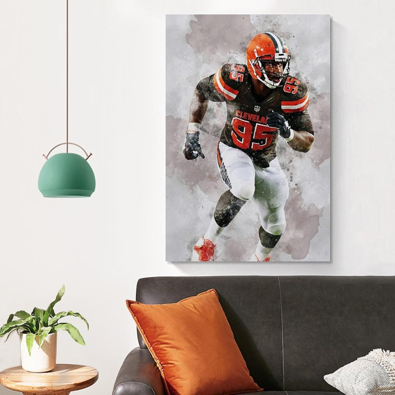 GELDSTEI Myles Garrett – Póster en lienzo para pared de dormitorio, estética, sala de estar, decoración del hogar, 16 x 24 pulgadas (15.7 x 23.6 in)