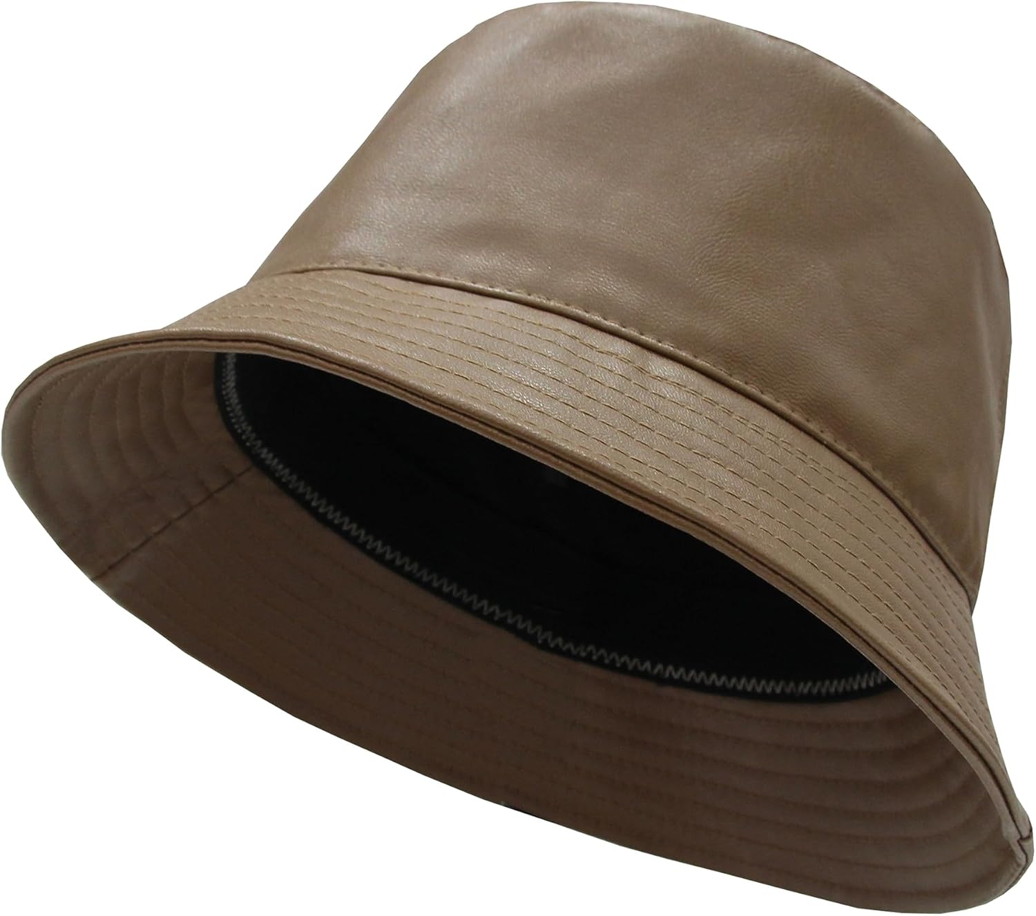 Sombrero de pescador unisex de piel sintética para mujer, impermeable, sombrero de lluvia de ala ancha, sombrero de sol de pescador para hombres y