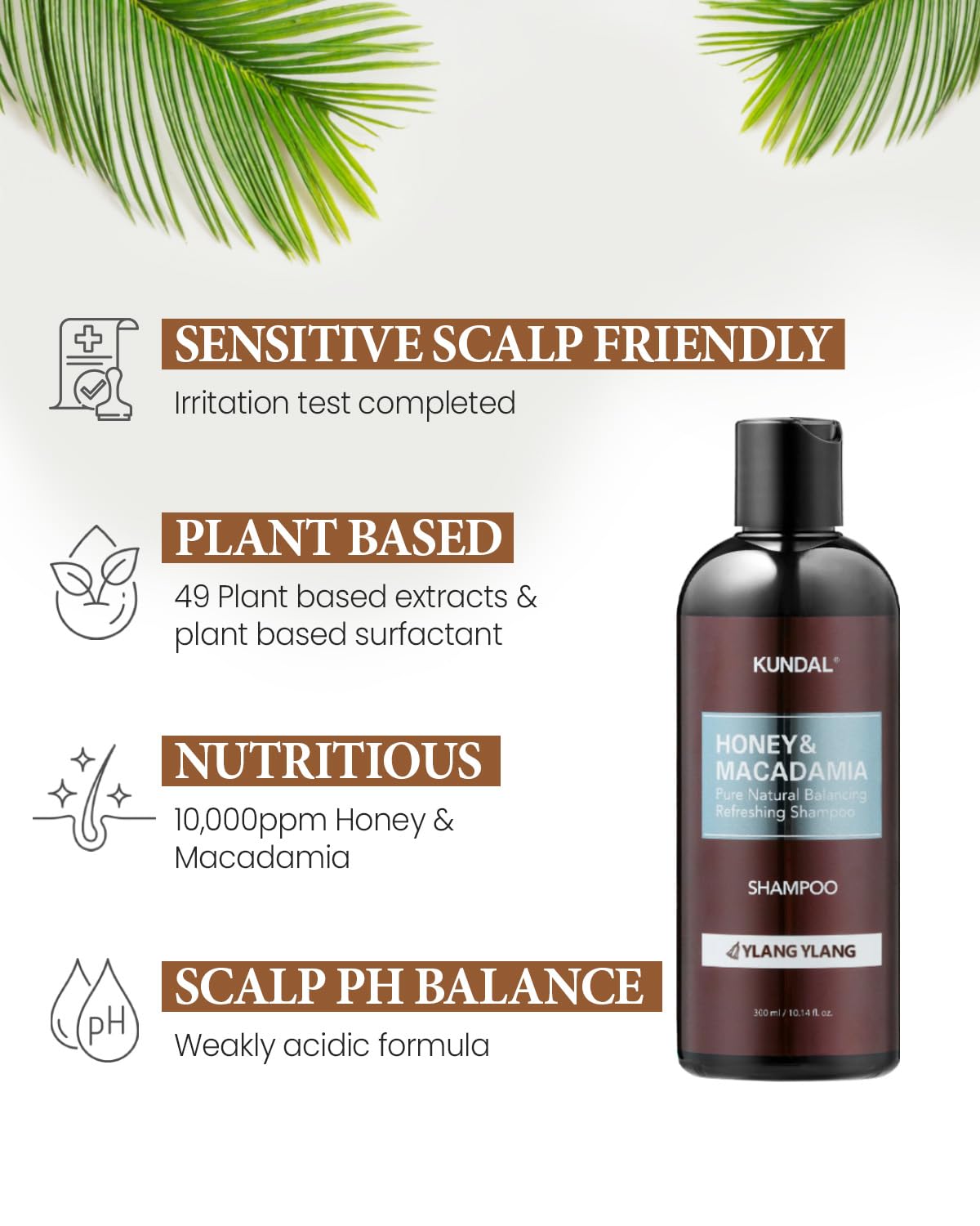 KUNDAL Juego de champú y acondicionador natural para el cabello aroma a ylang ylang – Reparación del cabello de daño definitivo fortalecer, nutrir y
