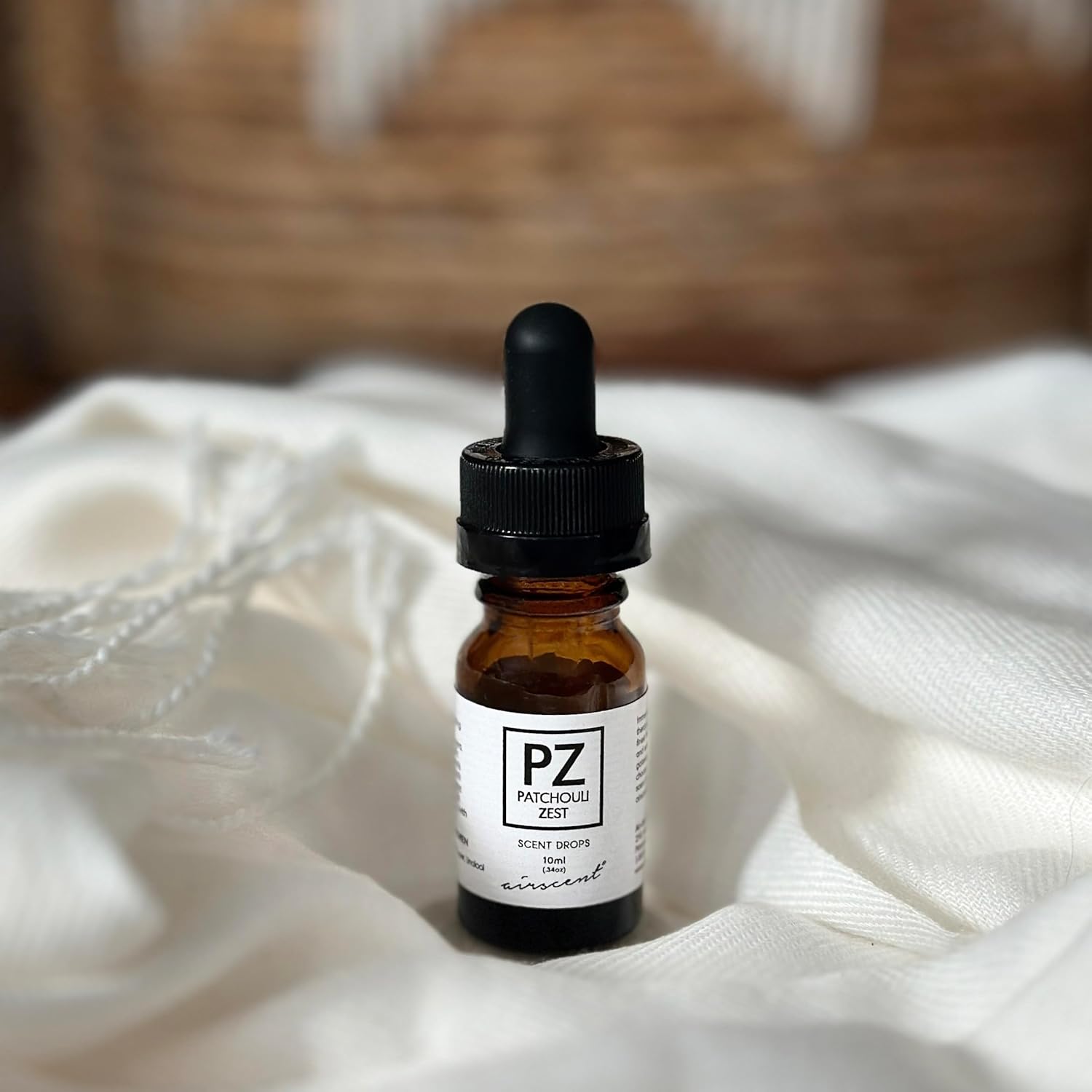 Aceite difusor de ralladura de pachulí, mezcla de aceites esenciales y aroma AirScent de 0.3 fl oz, botella de aceite de fragancia de 34 onzas