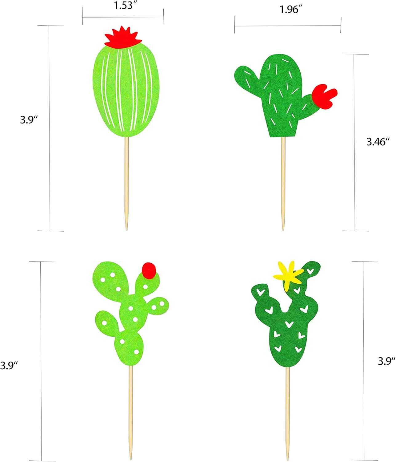 Decoración para cupcakes de cactus para cumpleaños, baby shower, suministros de fiesta, cactus, llama, decoración de tartas, 32 piezas