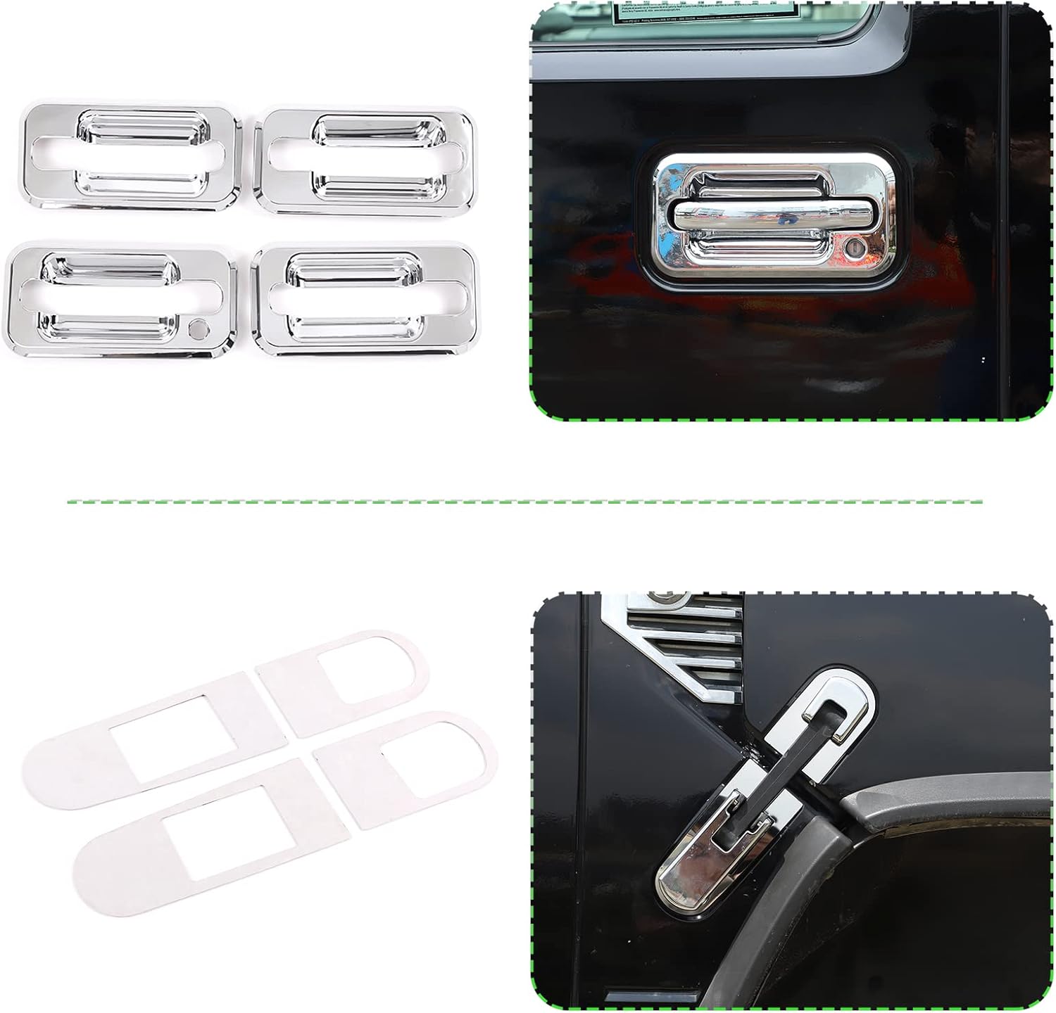 PIUGILH Juego completo de 14 piezas de decoración exterior para Hummer H2 2003-2009, cubierta de ventilación de campana de entrada de aire lateral,
