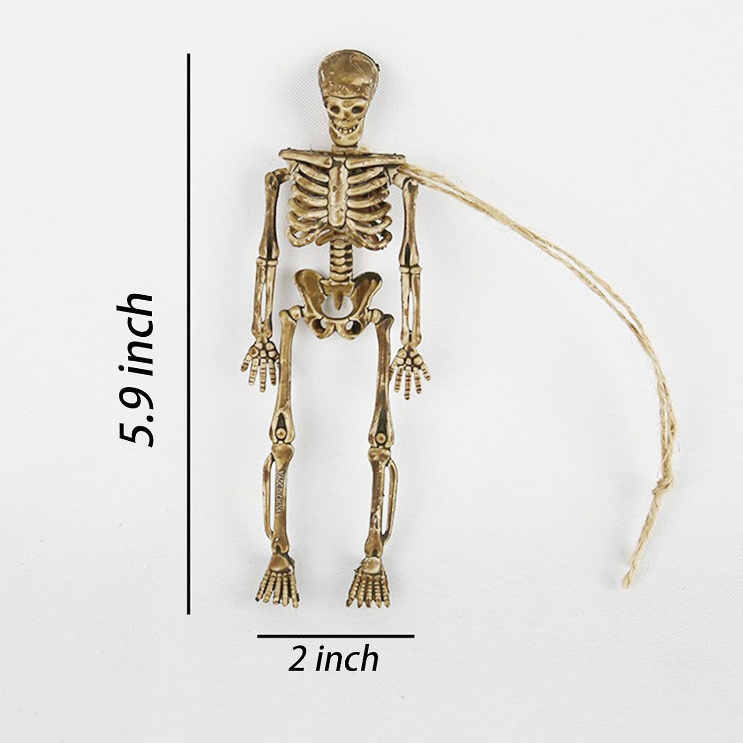 8 piezas de esqueleto de cuerpo completo de Halloween de 5.9 pulgadas, mini figuras de esqueleto, decoración colgante de casa embrujada, accesorios
