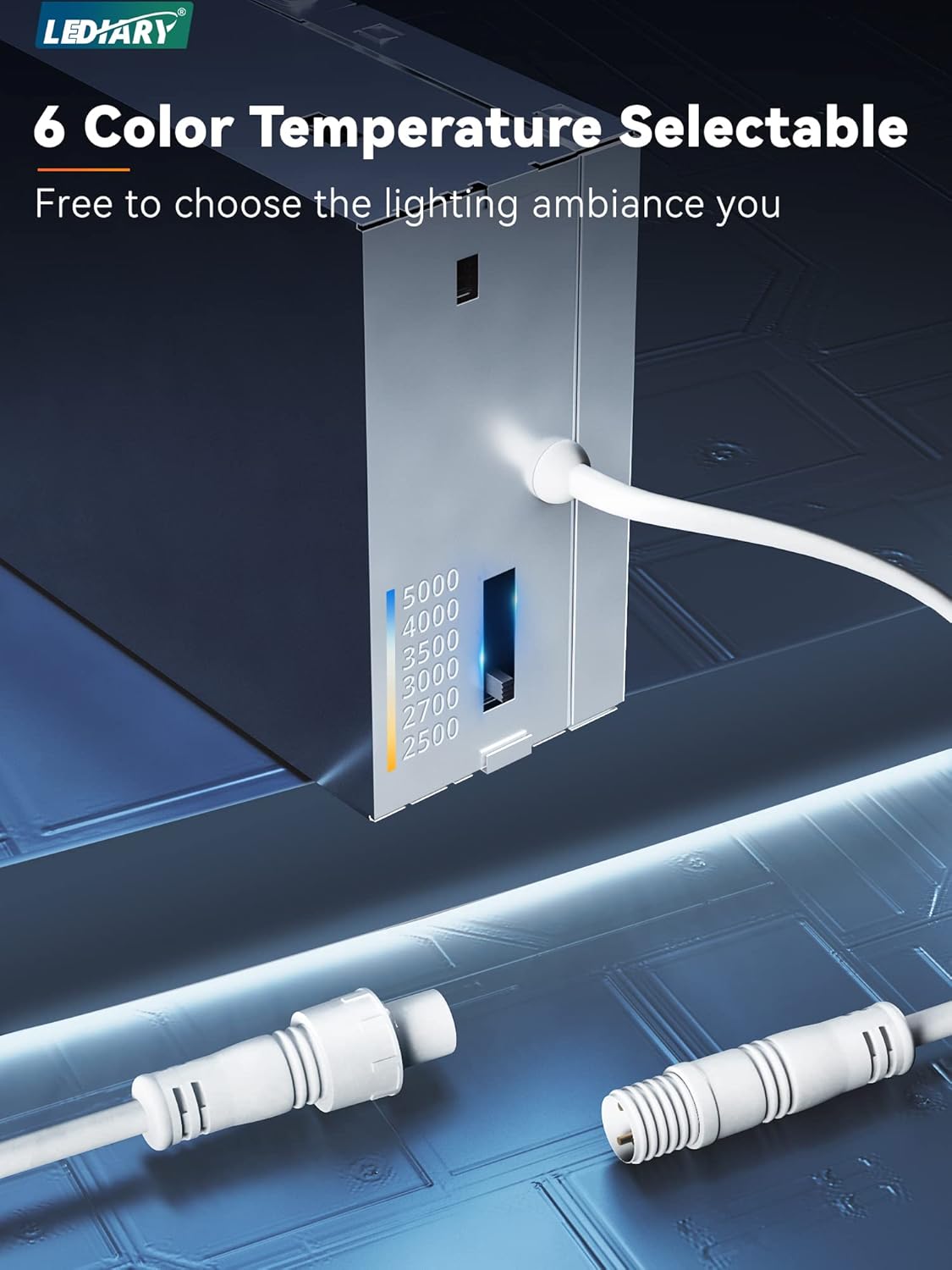 LEDIARY Paquete de 20 luces LED empotrables ultrafinas de 6CCT de 6 pulgadas con caja de conexiones, 2500K-5000K lámparas empotrables