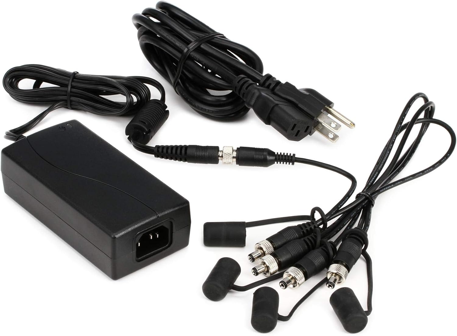 Shure Fuente de alimentación PS124L con conectores coaxiales de CC de una entradacuatro salidas y conectores de alimentación de bloqueo para uso con