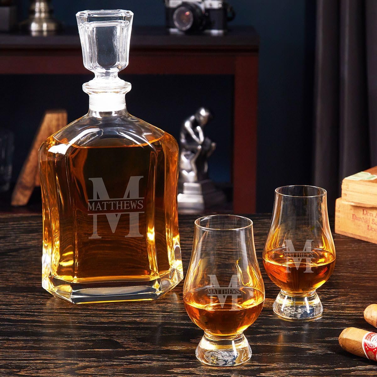 Quinton Glencairn – Juego de 2 vasos grabados (regalo personalizado)