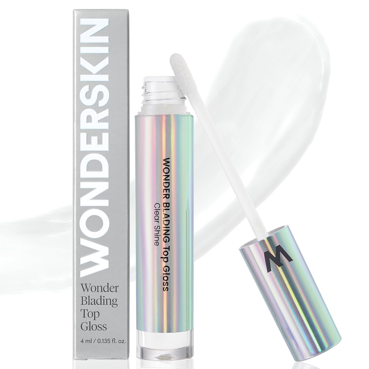 Wonderskin WONDER BLADING Top Gloss – Brillo de labios transparente, acabado de alto brillo, brillo de labios hidratante, maquillaje de labios