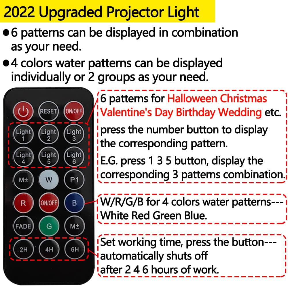 FCXJTU Proyectores LED 2 en 1 de copos de nieve de Navidad con 96 efectos HD, patrones de ondas oceánicas 3D, temporizador de control remoto