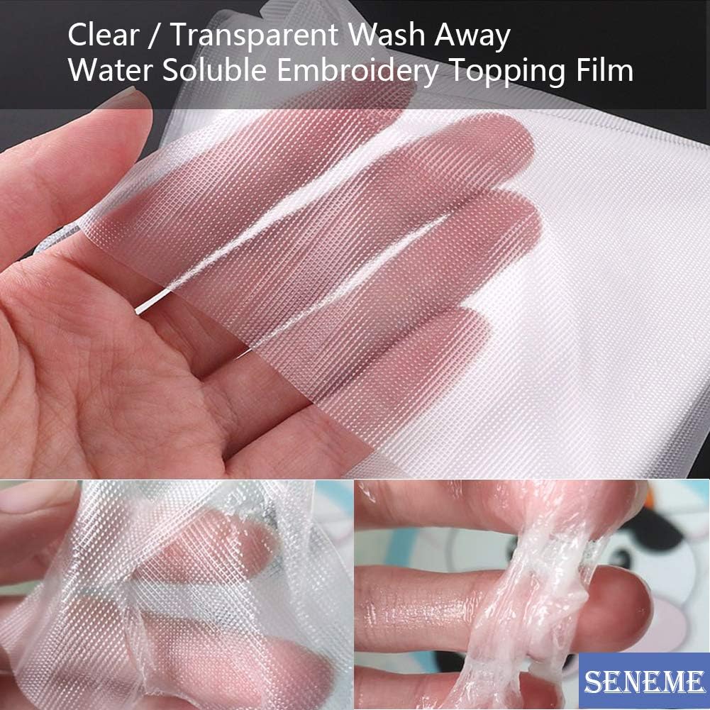 Estabilizador soluble en agua para película de bordado (rollo de 8 pulgadas x 15 yardas), estabilizadores de bordado transparentes Seneme 35um –